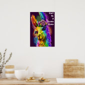 Rainbow Llama - "ドラマ・ラマになるな"文字入り ポスター (キッチン)