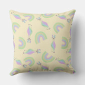 Rainbow Llamas Throw Pillow - yellow クッション (裏面)
