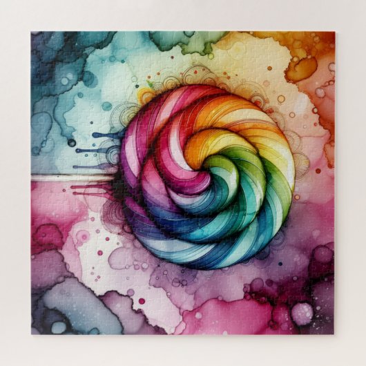 Rainbow Lollipop Alcohol Ink ジグソーパズル (横)