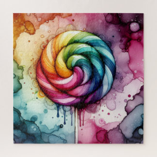 Rainbow Lollipop Alcohol Ink ジグソーパズル