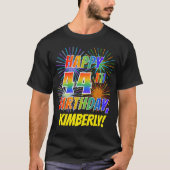 Rainbow Look HAPPY 44th誕生日; Fireworks +名前 Tシャツ (正面)