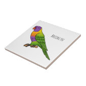 Rainbow lorikeet bird cartoon illustration タイル (側面)