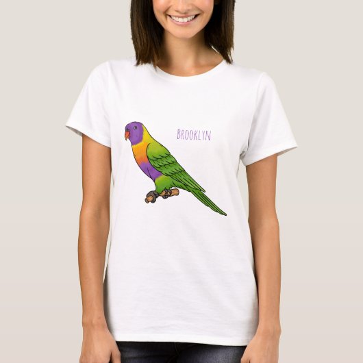 Rainbow lorikeet bird cartoon illustration tシャツ (正面)
