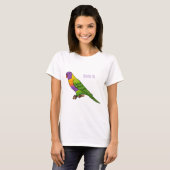 Rainbow lorikeet bird cartoon illustration tシャツ (正面フル)