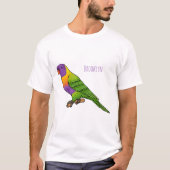 Rainbow lorikeet bird cartoon illustration tシャツ (正面)