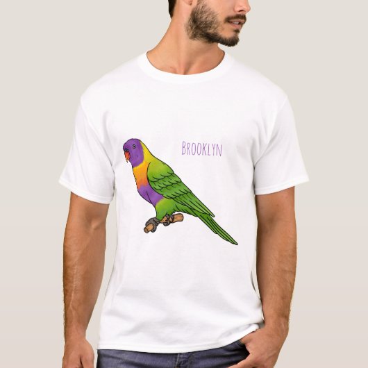 Rainbow lorikeet bird cartoon illustration tシャツ (正面)