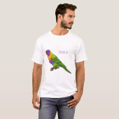 Rainbow lorikeet bird cartoon illustration tシャツ (正面フル)