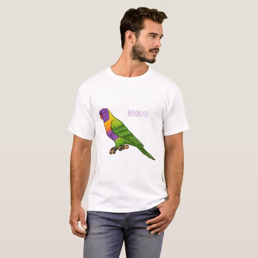 Rainbow lorikeet bird cartoon illustration tシャツ (正面フル)