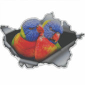 Rainbow Lorikeet Parrot Sticker – Vibrant Bird  シール (正面)