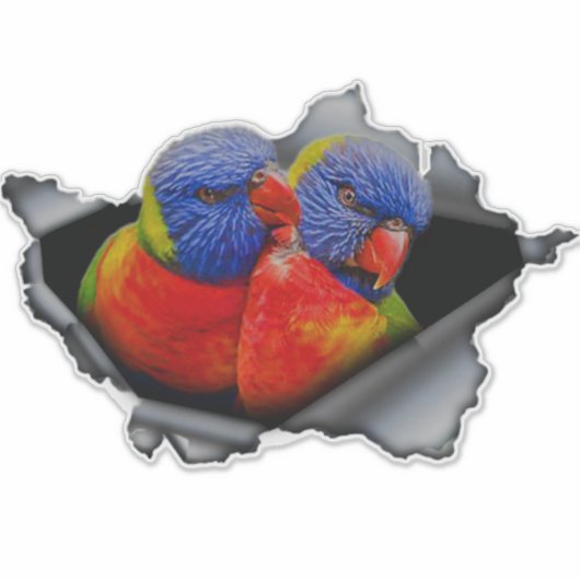 Rainbow Lorikeet Parrot Sticker – Vibrant Bird  シール (正面)