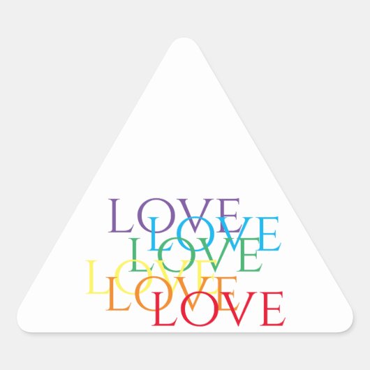 RAINBOW LOVEトライアングルステッカー 三角形シール (正面)
