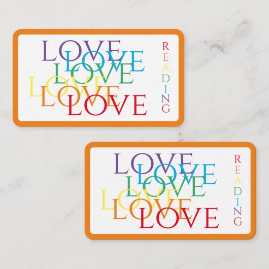 RAINBOW LOVEブックマーク – 3.5x2カード/オレンジ ノートカード (正面/裏面)