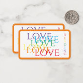 RAINBOW LOVEブックマーク – 3.5x2カード/オレンジ ノートカード (正面/裏面インサイチュ)