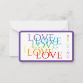 RAINBOW LOVEブックマーク – 3.5x2カード/紫 ノートカード (正面)