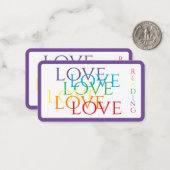 RAINBOW LOVEブックマーク – 3.5x2カード/紫 ノートカード (正面/裏面インサイチュ)