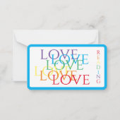 RAINBOW LOVEブックマーク – 3.5x2カード/青 ノートカード (正面)