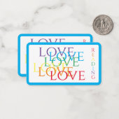 RAINBOW LOVEブックマーク – 3.5x2カード/青 ノートカード (正面/裏面インサイチュ)