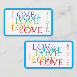 RAINBOW LOVEブックマーク – 3.5x2カード/青 ノートカード