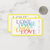 RAINBOW LOVEブックマーク – 3.5x2カード/黄 ノートカード (正面/裏面インサイチュ)