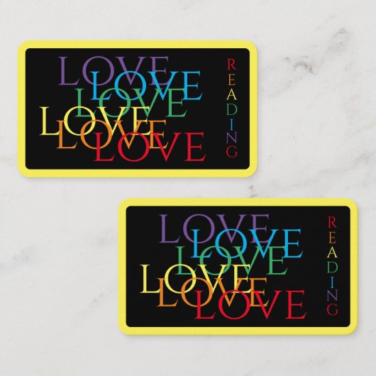 RAINBOW LOVEブックマークII - 3.5x2カード/黄 ノートカード (正面/裏面)