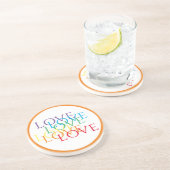 RAINBOW LOVEラウンドサンドストーンコースター/オレンジ コースター (側面)