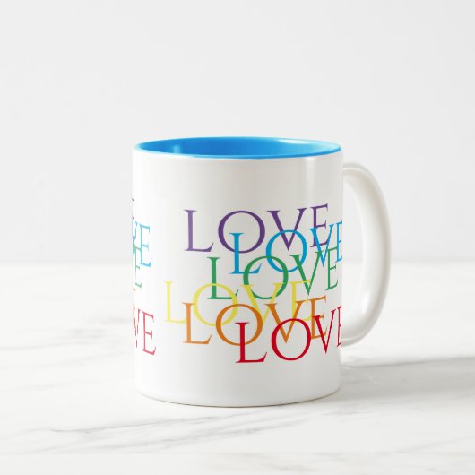 RAINBOW LOVE ブルー2トーンマグ ツートーンマグカップ (正面右)