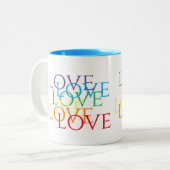 RAINBOW LOVE ブルー2トーンマグ ツートーンマグカップ (正面左)