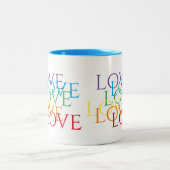 RAINBOW LOVE ブルー2トーンマグ ツートーンマグカップ (中央)