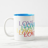 RAINBOW LOVE ブルー2トーンマグ ツートーンマグカップ (左)