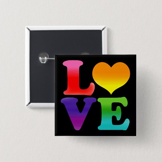 Rainbow Love 缶バッジ (正面&裏面)