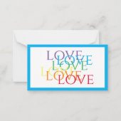 RAINBOW LOVE 3.5x2フラットカード/青 ノートカード (正面)