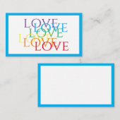 RAINBOW LOVE 3.5x2フラットカード/青 ノートカード (正面/裏面)