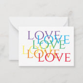 RAINBOW LOVE 3.5x2.5フラットカード ノートカード (正面)