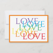 RAINBOW LOVE 3.5x5フラットカード/オレンジ ノートカード (正面)
