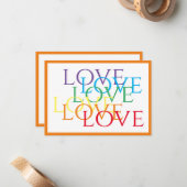RAINBOW LOVE 3.5x5フラットカード/オレンジ ノートカード (正面/裏面インサイチュ)
