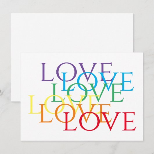 RAINBOW LOVE 4.5x6.25フラットカード ノートカード (正面/裏面)