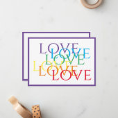 RAINBOW LOVE 4.5x6.25フラットカード/紫 ノートカード (正面/裏面インサイチュ)