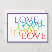 RAINBOW LOVE 4.5x6.25フラットカード/紫 ノートカード (正面)