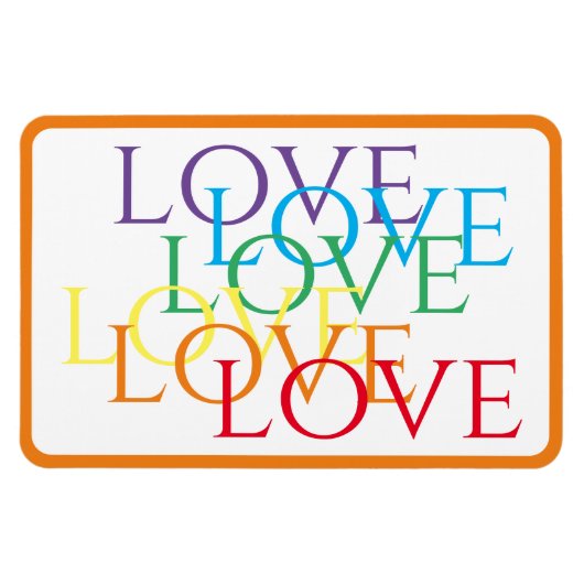 RAINBOW LOVE 4x6フレキシブル磁石/オレンジ マグネット (横)