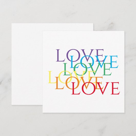 RAINBOW LOVE 5.25x5.25フラットカード ノートカード (正面/裏面)
