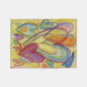 Rainbow Love Hearts Soft Fleece Throw Blankets フリースブランケット (正面(横))