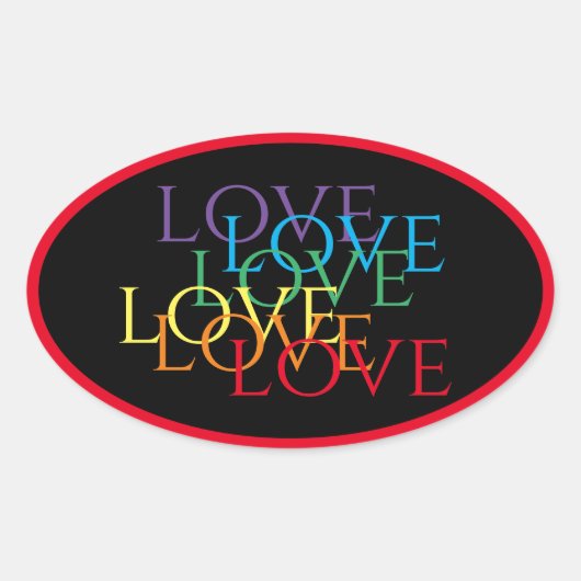 RAINBOW LOVE IIオーバルスタンプ/赤 楕円形シール (正面)