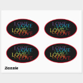 RAINBOW LOVE IIオーバルスタンプ/赤 楕円形シール (シート)