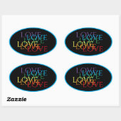 RAINBOW LOVE IIオーバルスタンプ/青 楕円形シール (シート)