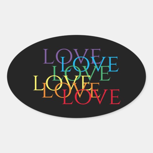 RAINBOW LOVE IIオーバルステッカー 楕円形シール (正面)