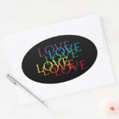 RAINBOW LOVE IIオーバルステッカー 楕円形シール (封筒)