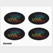 RAINBOW LOVE IIオーバルステッカー 楕円形シール (シート)