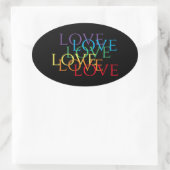 RAINBOW LOVE IIオーバルステッカー 楕円形シール (バッグ)