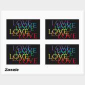 RAINBOW LOVE II Rectangleスタンプ 長方形シール (シート)