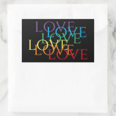 RAINBOW LOVE II Rectangleスタンプ 長方形シール (バッグ)